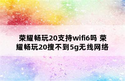 荣耀畅玩20支持wifi6吗 荣耀畅玩20搜不到5g无线网络